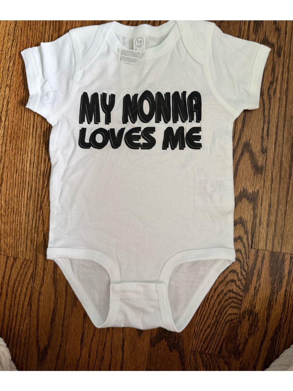 White Baby Toddler Graphic Onesie - "My Nonna Loves Me"